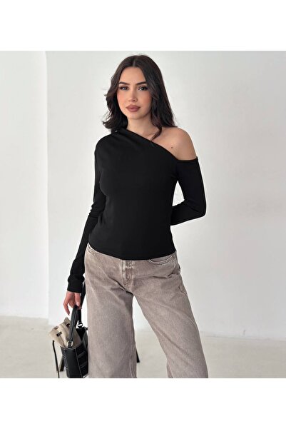 Noa&Noa Boat Neck Blouse with Gathered Shoulder Detail