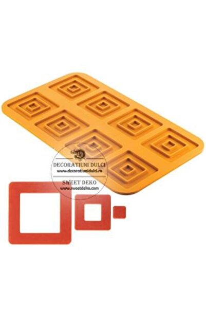 Decoratiuni Dulci Mulaj insertie/decor forme patrate, quadrato 3.0 Silikomart