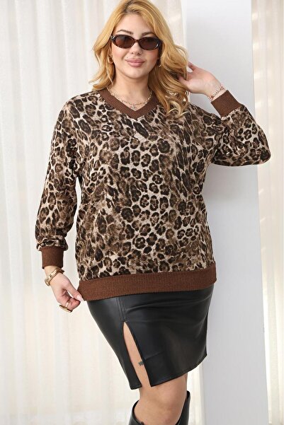 Siyezen Plus Size V-Neck Modal Fabric Blouse