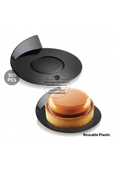 Decoratiuni Dulci Tavite negre rotunde, monoportii (100 buc.)