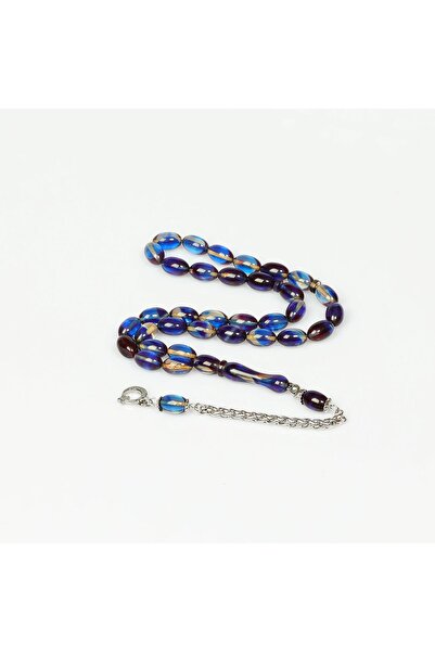 Taş Sandığı Gece Seması Steel Tassel Clasp Amber Prayer Beads (7*11 mm)