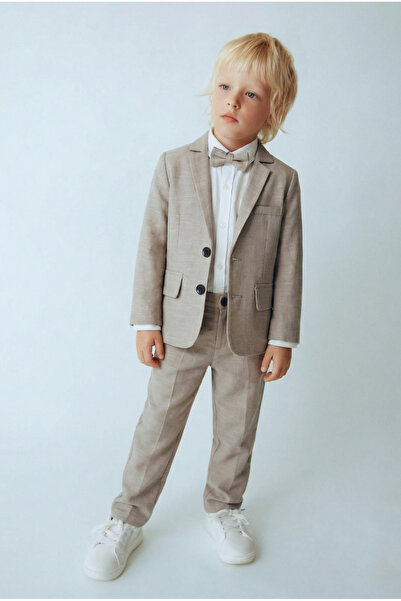 Magu Costum clasic pentru băieți, cu jachetă bej din bumbac (4 piese)