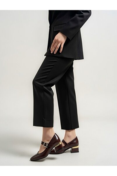 QUEEN Brown Leather Buckle Casual Women's Shoes Classy