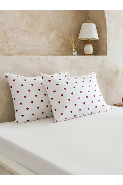LC Waikiki غطاء وسادة بنمط قلب أحمر 2 قطعة 50x70 سم (S6)