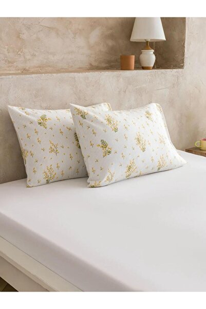 LC Waikiki غطاء وسادة مطبوع عليه زهور متنوعة 2 قطعة 50x70 سم (S6)