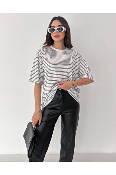 Noa&Noa Ριγέ κοντομάνικο μπλουζάκι oversized