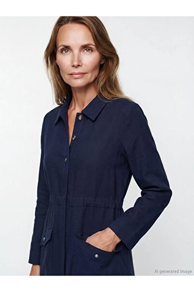 LC Waikiki Plus Size Shirt Collar Women's Robe (S6)