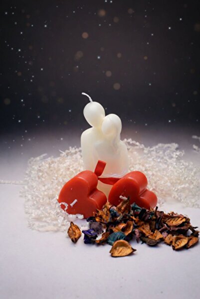 Soft Kare Set de lumânări cu figurine de cuplu romantic – Cadou de Ziua Îndră...