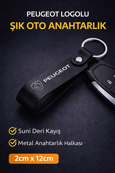 DOCCES Peugeot logo, štampani crni privjesak od umetne kože