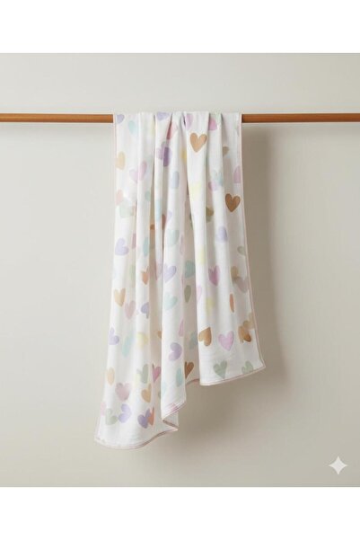 Miniday Baby Baby Printed Blanket with Hearts Newborn %Cotton Double Sided Pr...