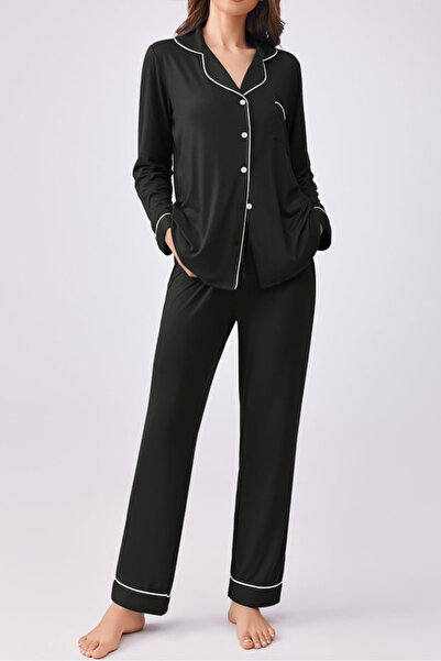 Sweet Dream Pajamas Set for Women Satin Classic Button Down Silk Pjs Set Soft...