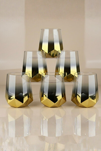 rova tr Amber Series Titanium Coated Modern Water Glasses Premium Set of 6 - ...