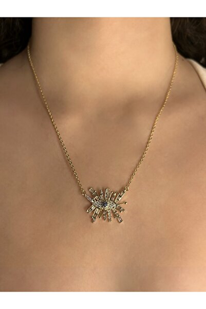 Nilly Jewelry 14K Zirkon Taşlı Göz Detay Kolye