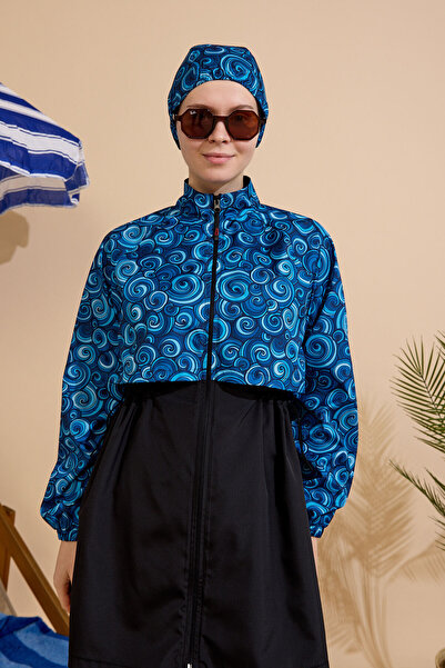 GAVLİA Women's Hijab Swimsuit 4-Piece Set - Full Coverage with Zipper..