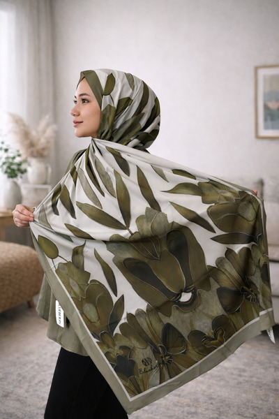 SETAB SCARFS Bursa İpeği Şal -Etnik Çiçek - New Collection