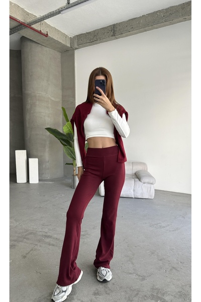 IŞILDA FASHION Penye kumaş ispanyol rahat tayt