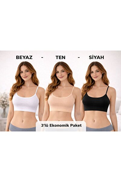 GAMDELLE MODA Women's 3-Piece Bralette Bra with Strap and Comfortable Pads