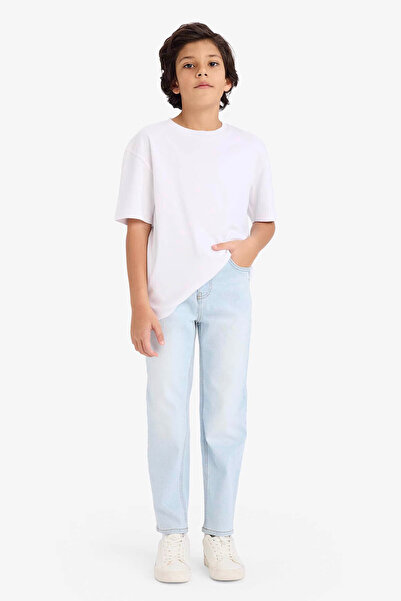 DeFacto Pantaloni din denim cu croială dreaptă pentru băieți F8501A826SM