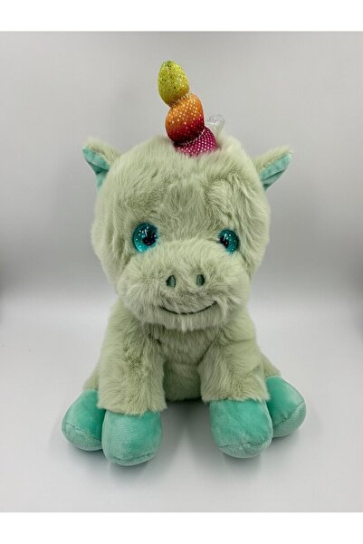 DİĞER1111 لعبة قطيفة على شكل وحيد القرن مع قرون قوس قزح - رينبو سباركل