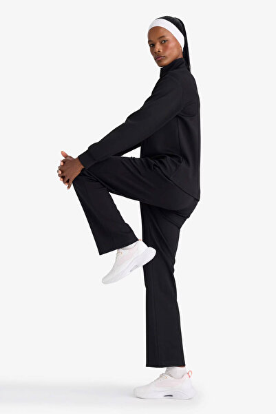 DeFacto Straight Fit Modal Soft Touch Black Women's Trousers D7129Ax/Bk81