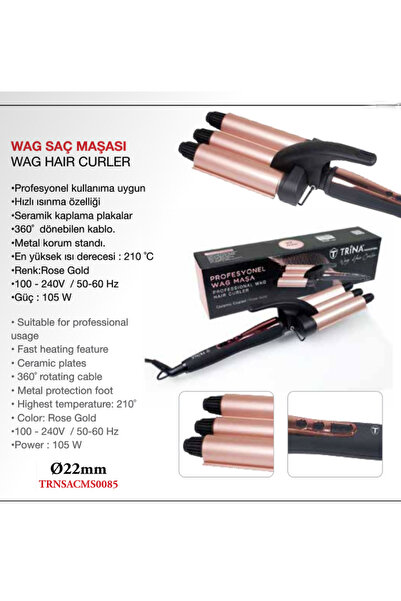 Allians Profesyonel 22mm WAG Saç Maşası, Seramik Kaplama, Rose Gold