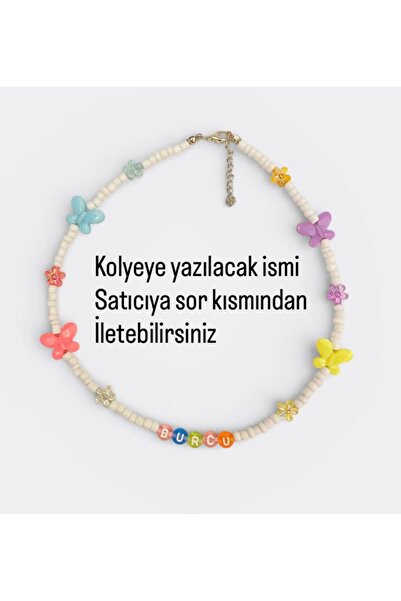 LiKESUN Özel Tasarım Çocuk İsimli El Yapımı Renkli Boncuklu Kolye
