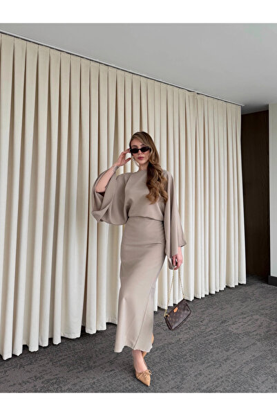 Laluvia Рокля с ръкави тип „прилеп“ от модал - 5000