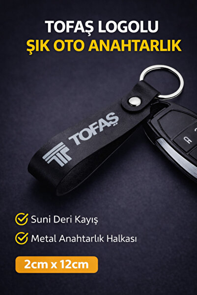 DOCCES Μπρελόκ από μαύρο συνθετικό δέρμα με τυπωμένο λογότυπο Tofaş