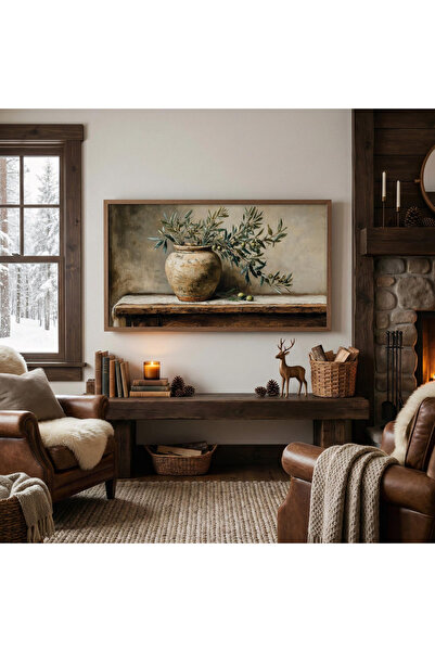 Tuba Decor Tek Parça Gerçek Ahşap Yatay Panorama Çerçeveli Tablo