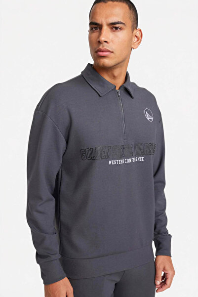 DeFacto ΝΒΑ Γκόλντεν Στέιτ Ουόριορς Φούτερ με φαρδιά γραμμή και λαιμόκοψη πόλ...