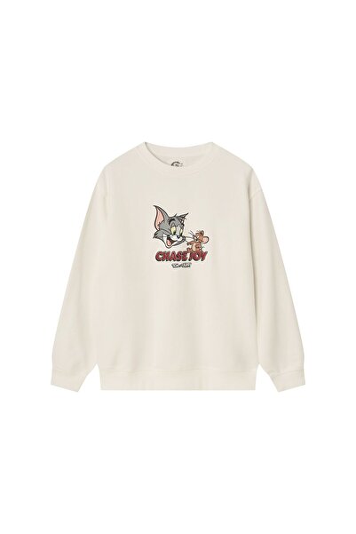 Giordano Men's Relaxed Fit Long Sleeve Tom & Jerry French Terry Sweatshirt