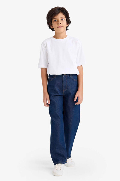 DeFacto Pantaloni din denim cu picior larg, 100% bumbac, pentru băieți F9384A...