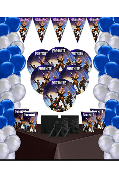 Yogi parti Fortnitet 8 li doğum günü parti malzemeleri seti