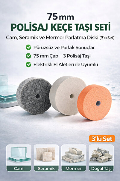 SENBANG 75 mm Polisaj Keçe Taşı Seti – Cam, Seramik ve Mermer Parlatma Diski ...