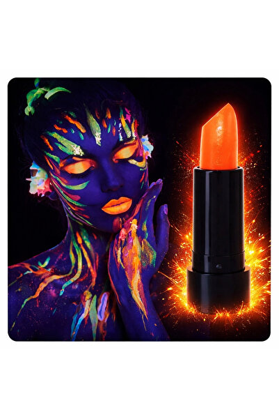 Epilons Ruj UV Neon Orange – Vopsea de machiaj care strălucește în întuneric