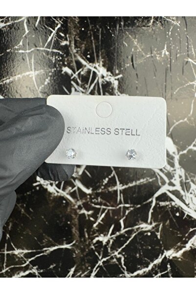 Mutenaura Stainless Steel Solitaire Earrings