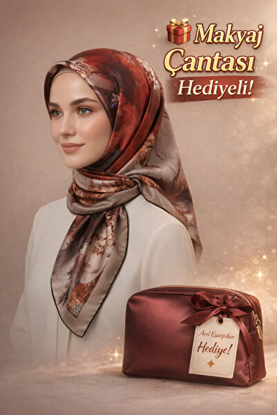 Levidor 90X90 Silk-Look Black - Red Colored Scarf – Non-Slip Twill Stylish De...