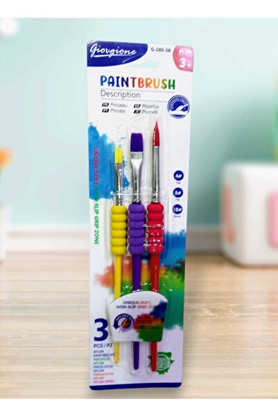 izmir yazici servis Çocuklar İçin Özel Sulu Boya Fırça Seti 3 Lü Set No: 4- 8...