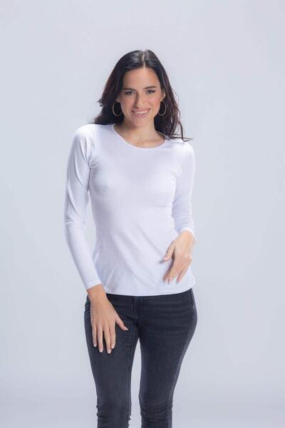 CARINA بلوزة قطنية برقبة دائرية
