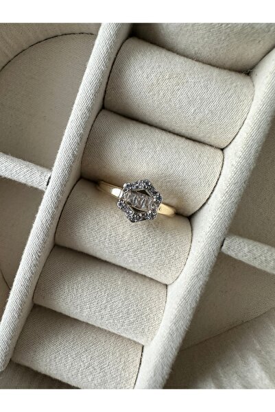 ringbox Gold Hexagonal Stone Ring