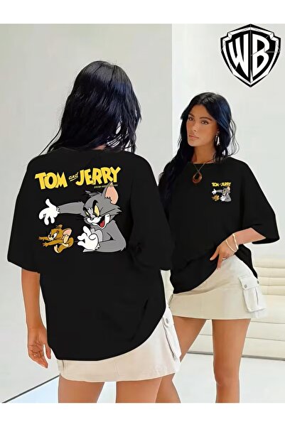 oneagılyazı "Tom and Jerry" Classic Interactive Printed T-Shirt, Creative Fro...