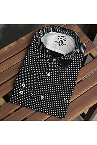 GÖMLEK GALERİSİ Slim Fit Digital Print Patterned Long Sleeve Men's Sports Shirt