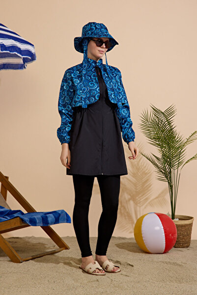 GAVLİA Women's Hijab Swimsuit 5-Piece Set - Full Coverage with Zipper..