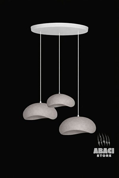 abacıshop 30-40-30 üçlü modern tasarım beton sarkıt avize