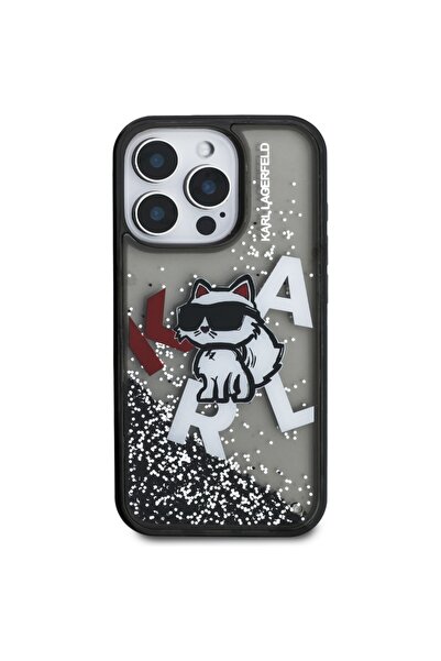 Karl Lagerfeld Carcasă pentru iPhone 16 Pro - Glitter lichid cu logo Choupett...