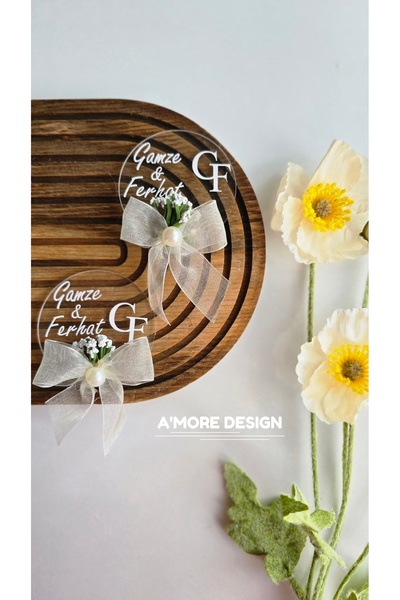 AmoreDesign Söz, Nişan, Nikah, Doğum günü, Pleksi Nişan Magneti, Yuvarlak Şef...