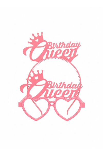 Azebu Birthday Queen Gözlük ve Taç Seti, Doğum Günü Kutlama Plastik Taç ve Gözlük