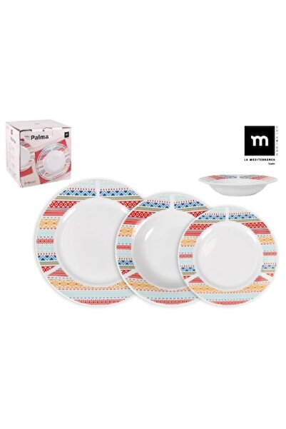 PALMX Palm MD Dinner Set, Round, 18 Pieces, Classic Style