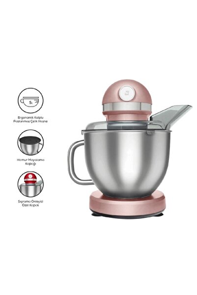 ozbience Güçlü Çift Kollu Rosegold Mikser, 1750W, Profesyonel Kalite