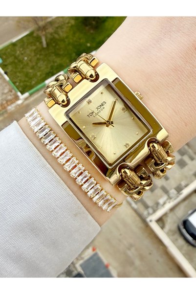 Tom Jones London Chain Cord Women's Wristwatch and Bracelet